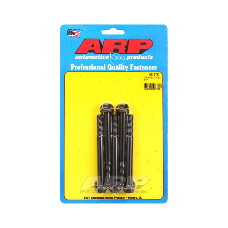 Set de șuruburi și piulițe universale ARP cu cap STD 3/8-16 – Hexagonale cu finisaj negru oxidat, x5 - ARP-654-3750 - 654-3750 - 3666618195087